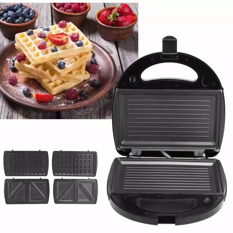 Portable Commercial 3 in 1 Adjustable Temperature Vertical Storage Electric Bread Sandwich Maker Machine