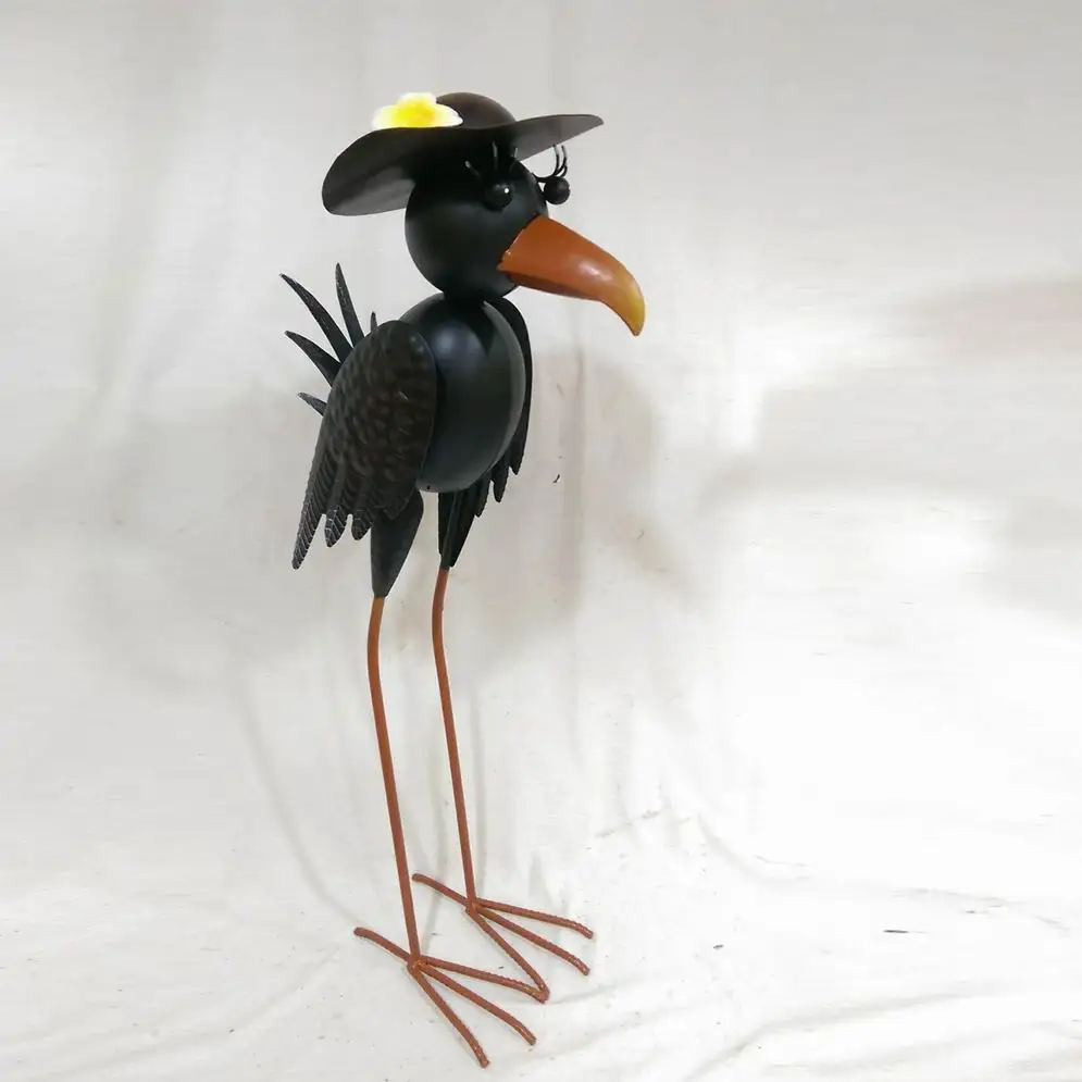 Cartoon-style Metal Crow Bird