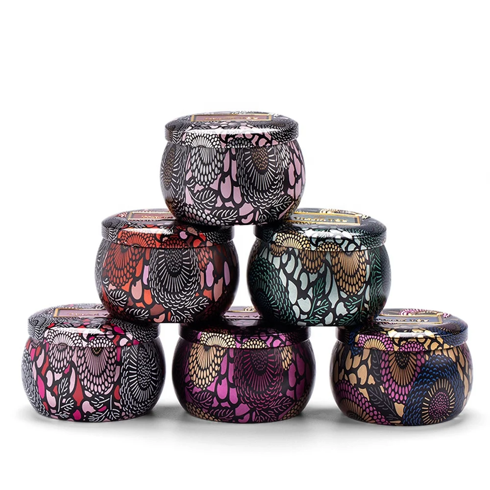 Домашнее украшение для ванной, спа, йоги, сильный аромат, ароматизированный длительный прочный соевый воск, портативная дорожная Жестяная Банка, свечи для релаксации