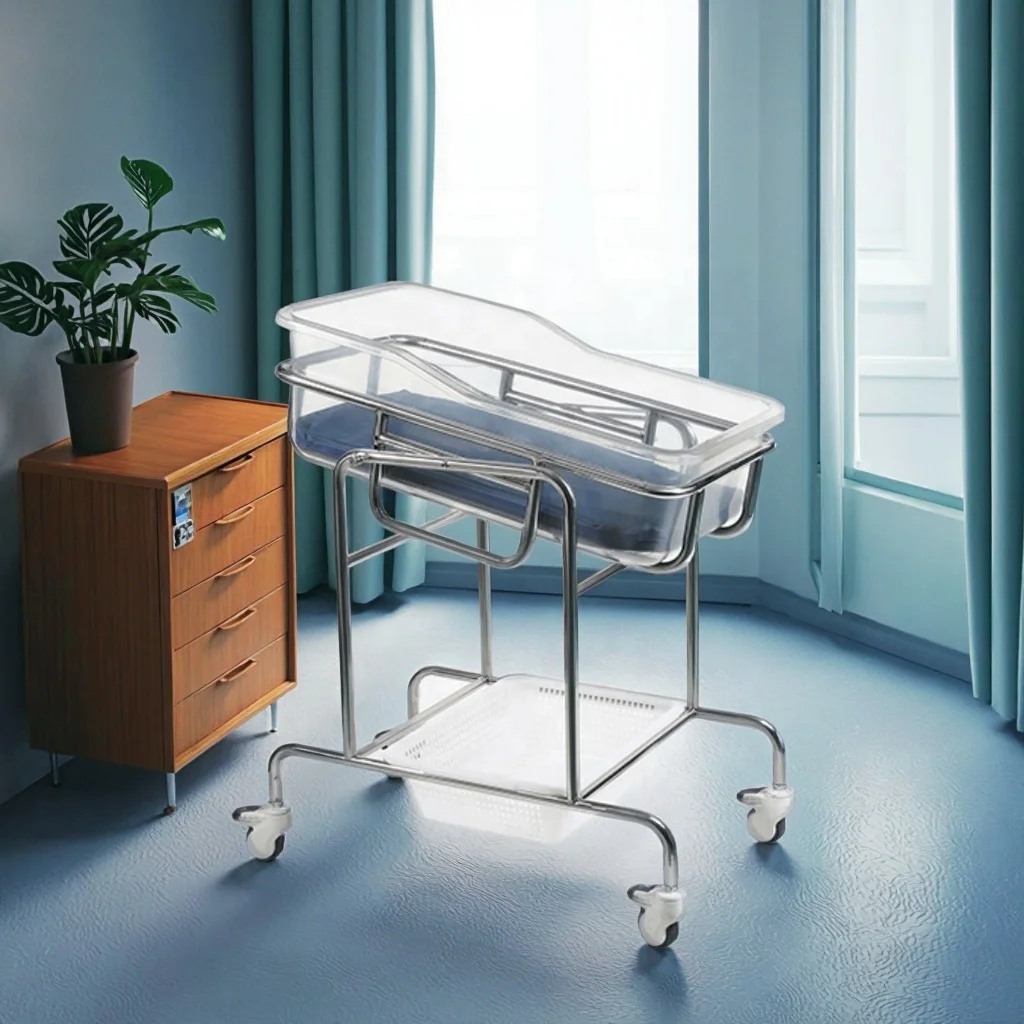 Premium Infant Medical Hospital Bed with Stainless Steel Frame Infusion Ready Foldable Modern Design for NICUs 5