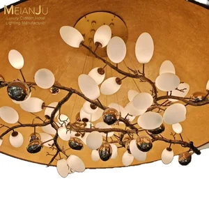 Custom Luxury Copper Cauldron Chandelier Adjustable Height LED Oversized Semi-Circular for Hotel Lobby Restaurant Villa Living