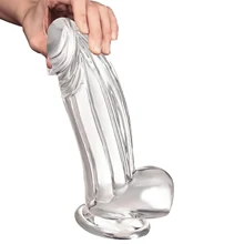 8.7 Inch Big Penis Dildos with Strong Suction Cup for Hands-Free Play Huge Thick Clear Dildo