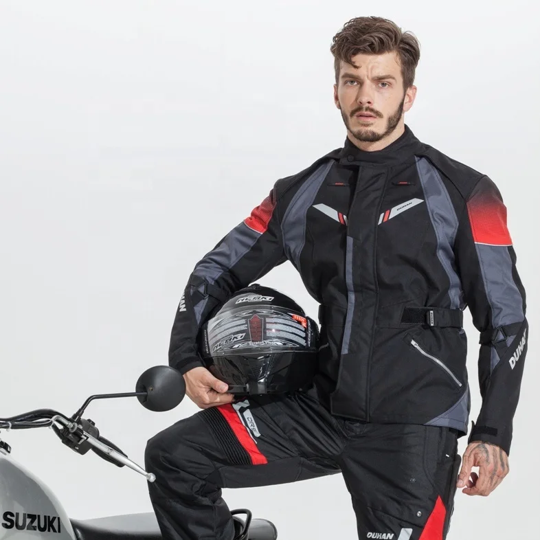 DUHAN Waterproof Spring Autumn Winter Polyester Cordura 600D CE Protectors Removable Warm Lining Sport Motorcycle Jackets