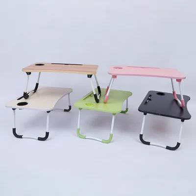 60X40CM Folding Computer Desk With Drawers Bed Folding Desk USB Multifunctional Folding Computer Desk