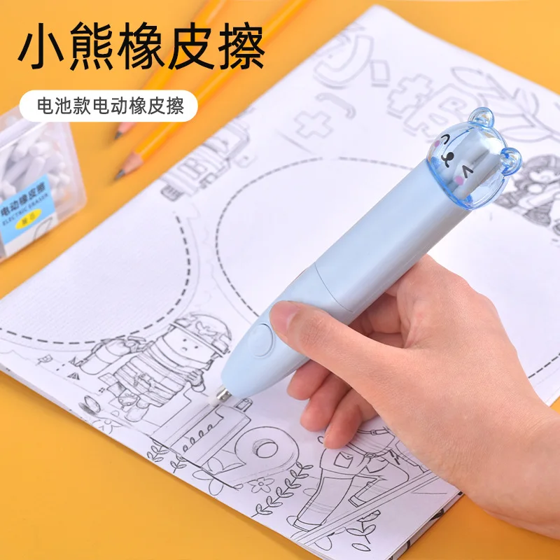Adjustable Electric Pencil Eraser Kit Battery Operated Highlights
