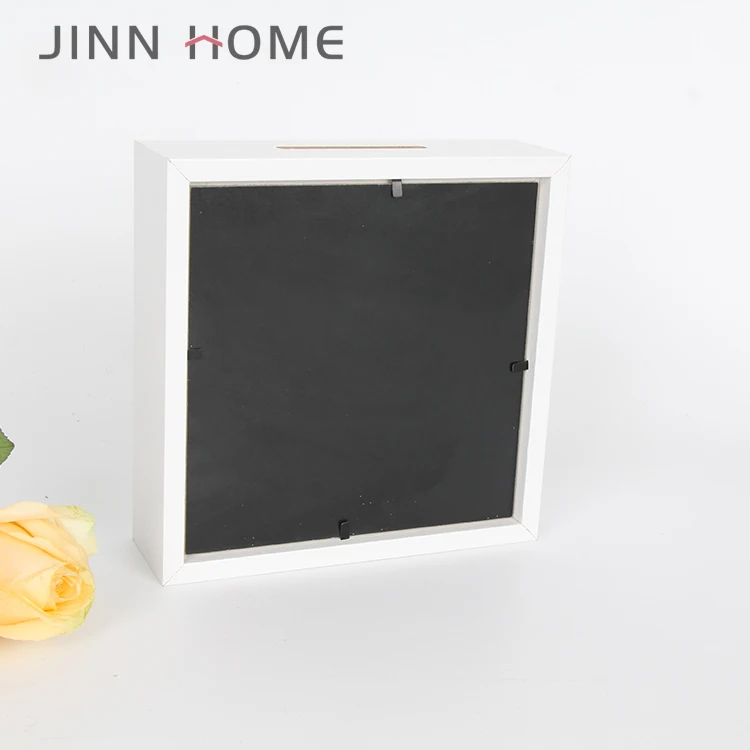 Customized 3D Shadow Box Frame Plain Printed Wood Glass Money Bank Saving Box with Piggy Home Decor and Storage Usage