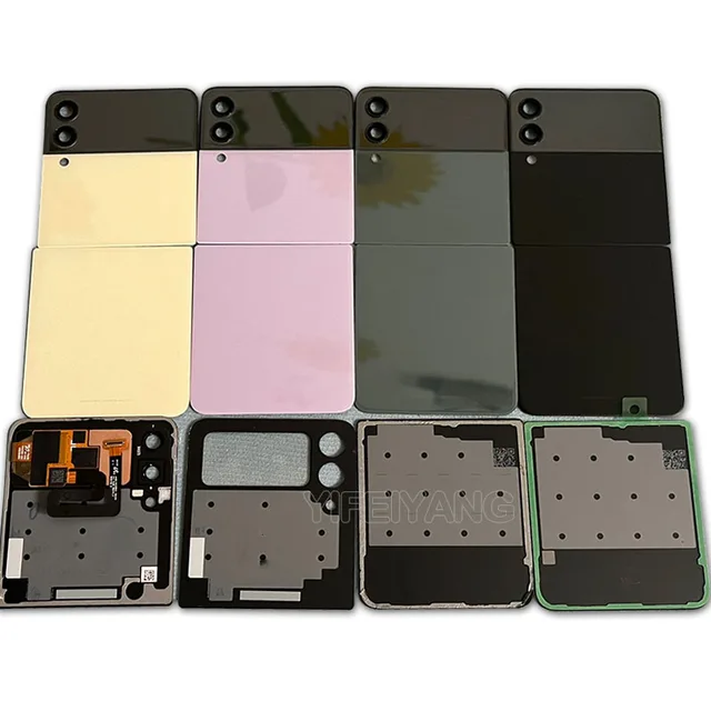 Back Glass Cover Rear Door Housing with Small LCD Outer Screen Replacement For Samsung Galaxy Z Flip 4 3 2 1 5