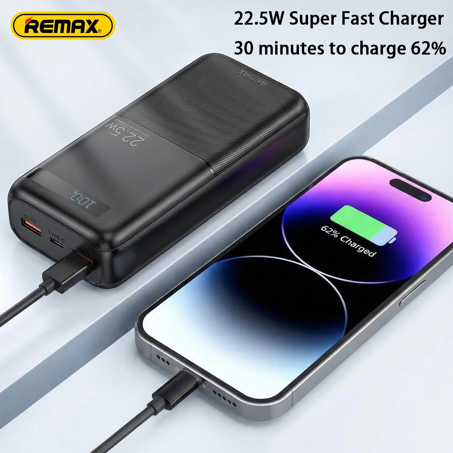 REMAX FP-22 20W+22.5W PD+QC パワーバンク 30000mAh ポータブル 