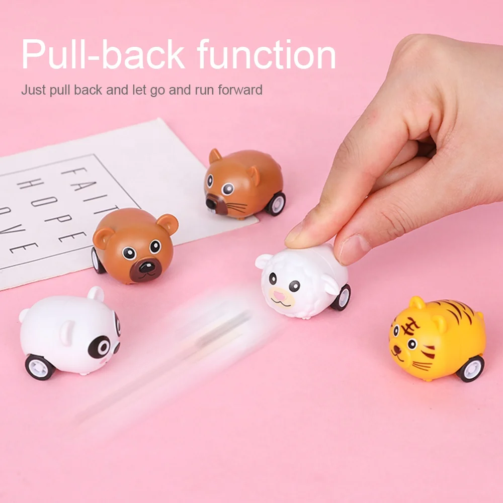 Рекламные креативные автомобили с функцией вытягивания розовые и желтые белые Мультяшные животные автомобильные капсульные