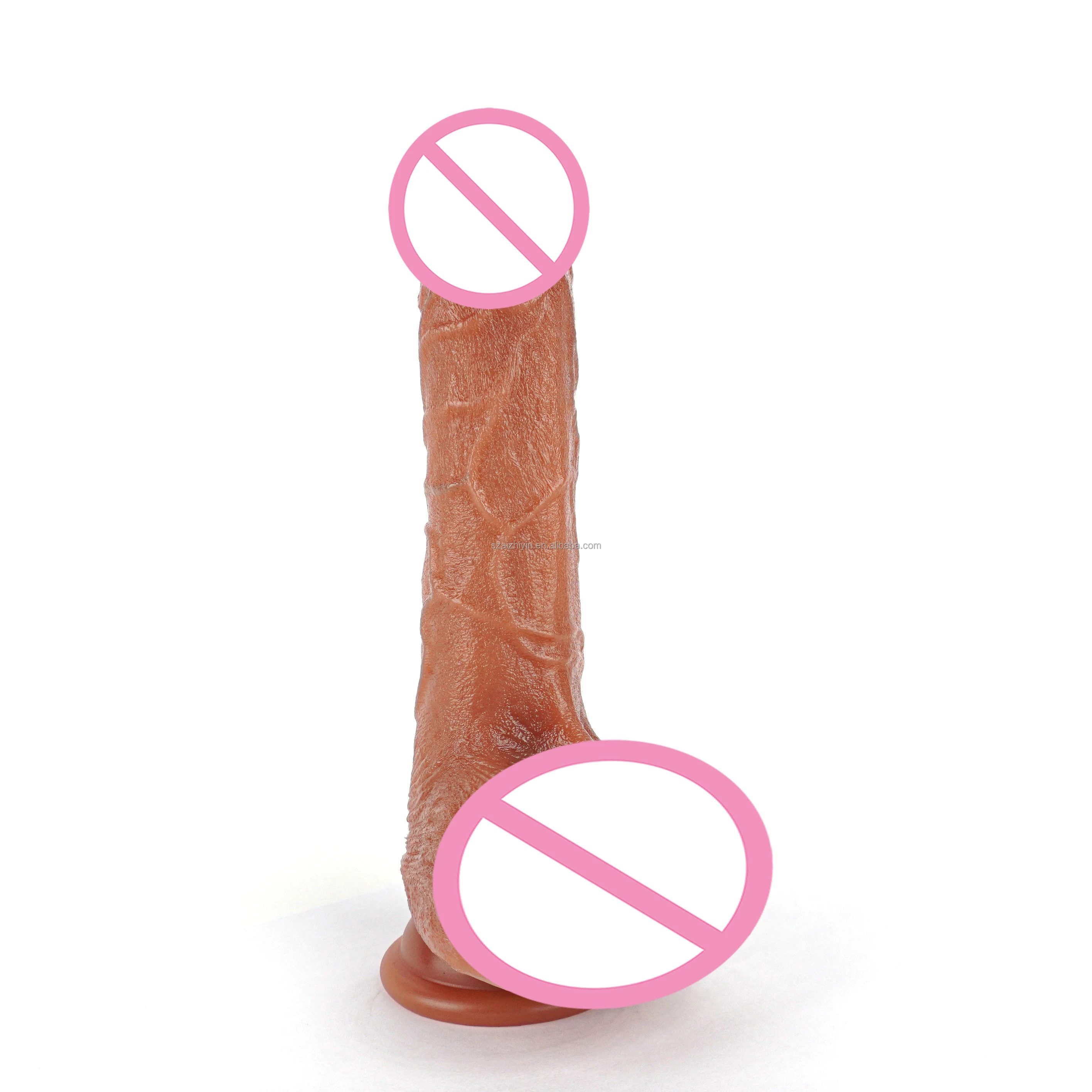 Realistic Women's Vibrator Dildo Sex Toy Pulsating Thrusting Features Automatic Updown Telescopic Real Skin Feeling Silicone