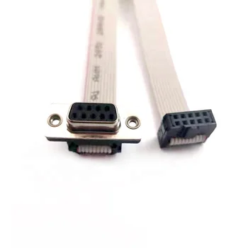 FC 10P To FD 10P 2.54mm Pitch  Female IDC Connector 1.27 Pitch  Grey  Flat Ribbon Cable to  D-SUB DB9 9 Pin Female Connector