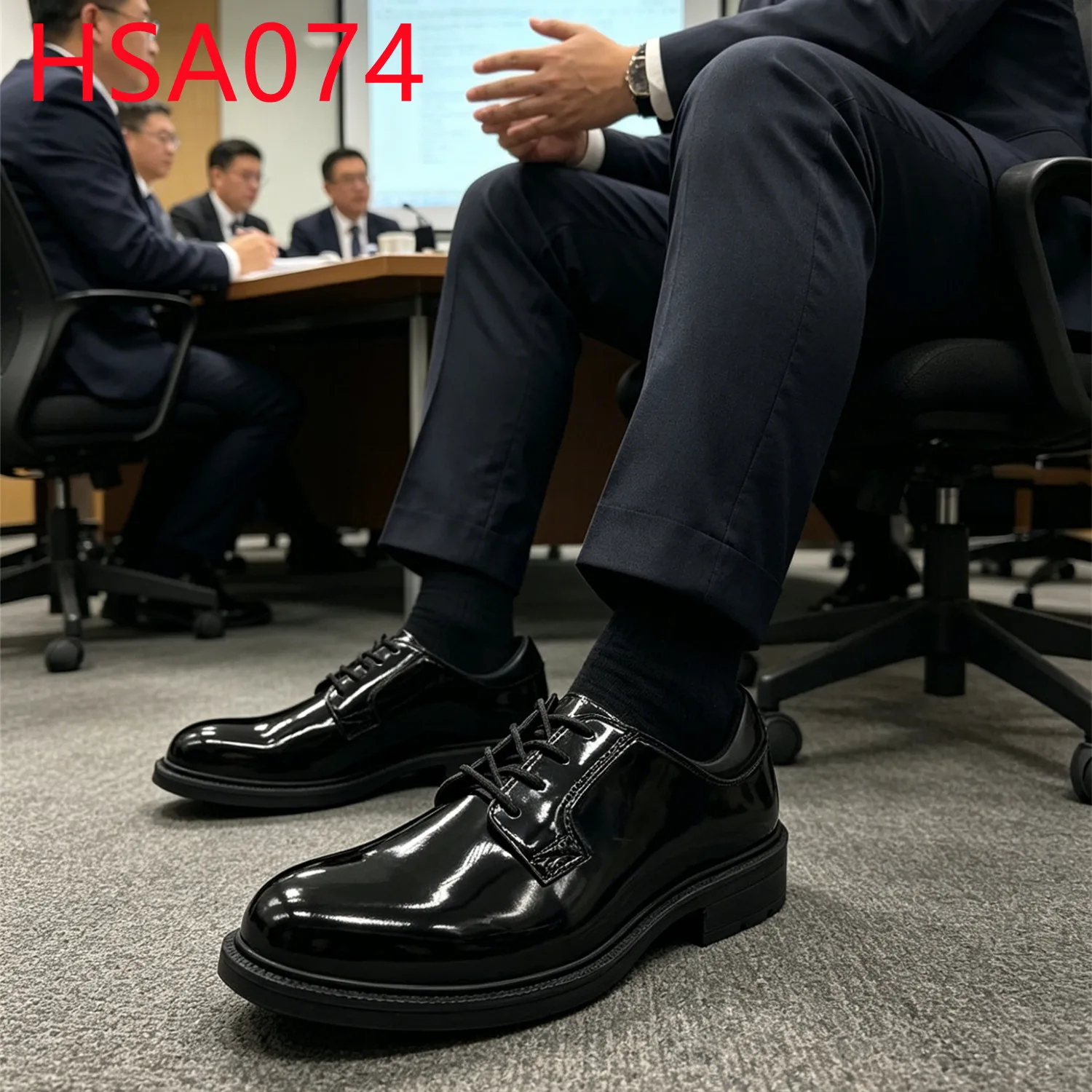 YYR,Nigeria Market PopularMen Lace-up&odor-free Dress Shoes Formal Meeting Shining Microfeber Leather Upper Office Shoes HSA074