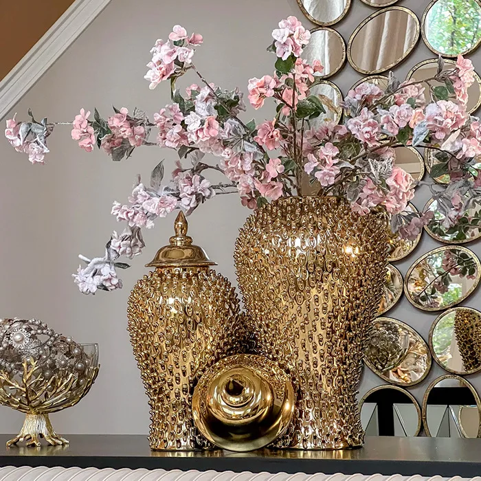 Home Decor Oval Hollow Flower Vase Room Decoration Nordic Ceramic Donut Floral Vase Modern Decorative Vases