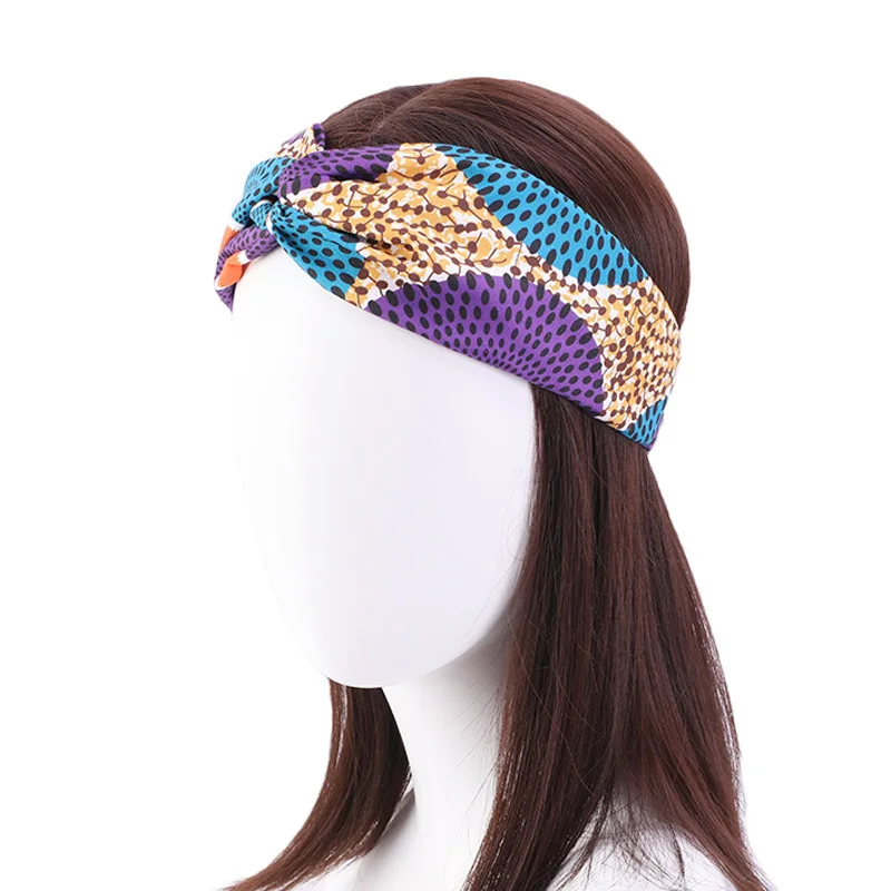 非洲图案印花头带女性麻花风格发带沙龙化妆头发包头饰头戴头巾女士