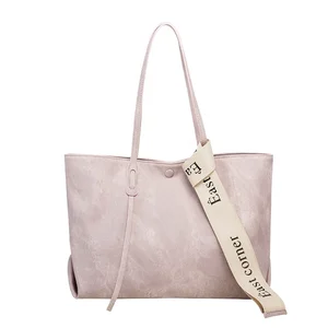 2026 New Fashion Large Capacity PU Leather Tote Shoulder Bag for Women Water Resistant Open Factory Wholesale Low Order Quantity