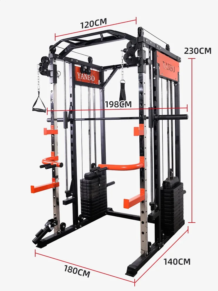 All-In-One Home Gym Equipment Multi-Functional Squat Rack and Smith Machine with Power Rack Exercise Plate and Cable Drive supplier