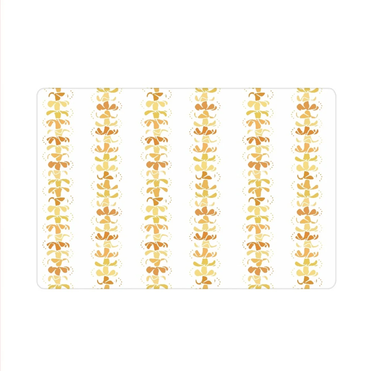 Custom Rectangular Thin-Style Floor Mat Pop Art Waves With Three Puakenikeni Strands Print on Demand Rubber Material Floor Mat