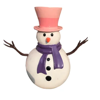 Miniature Snowman with Pink Hat