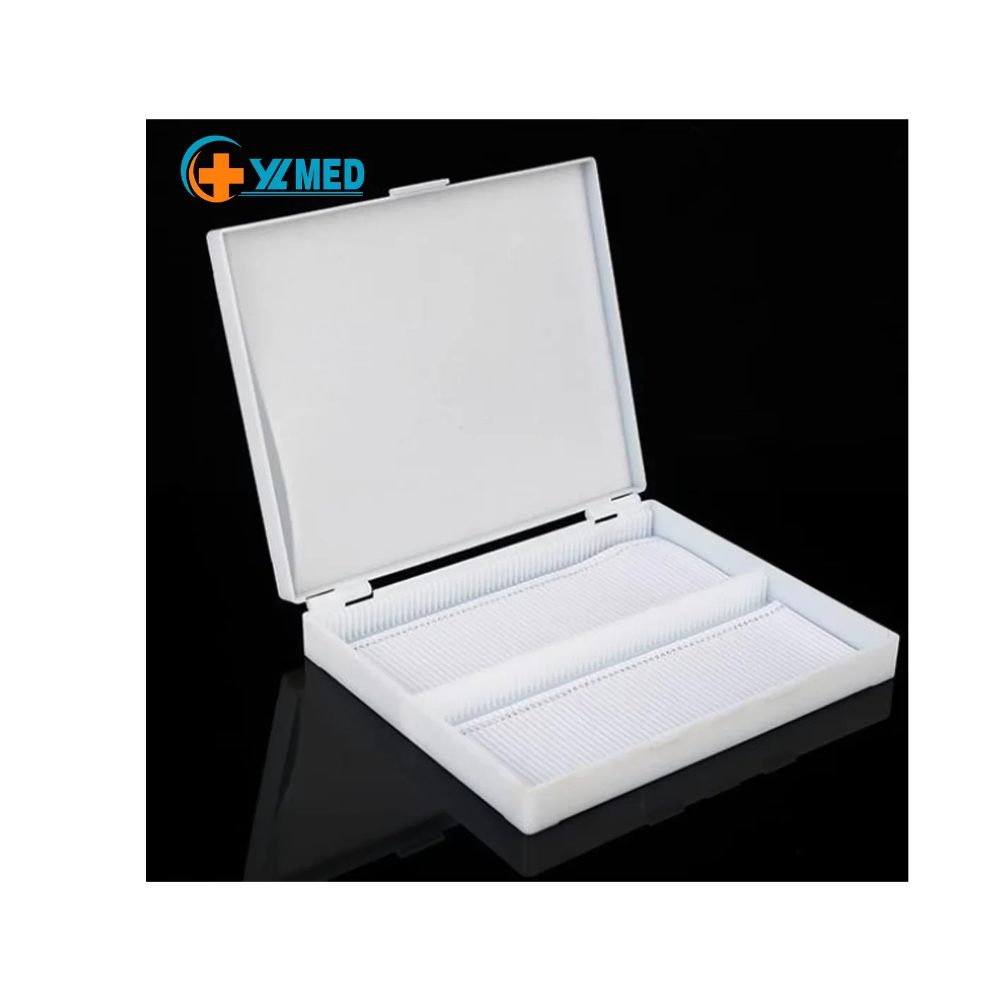 5/25/50/100 штук ABS предметных стекол микроскопа хранения ящик для хранения, оптовая продажа, белые, оранжевые коробки с пряжкой лабораторий пластиковый 25 шт