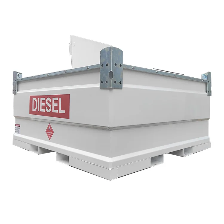 Portable mobile steel double wall diesel gasoline fuel transfer cube tank sale for America