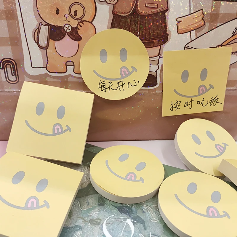 Неоновая Радужная флуоресцентная бумага с улыбающимся выражением