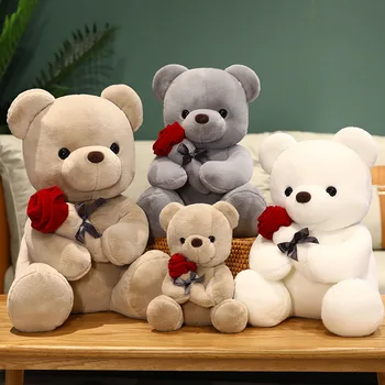 High Quality Teddy Bear with Rose Doll Valentine's Day Gift Bear Plush Toy Stuffed Teddy Bear Plush Doll