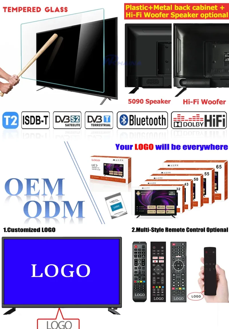 China Factory LED LCD TV 55 inch smart 4k TV