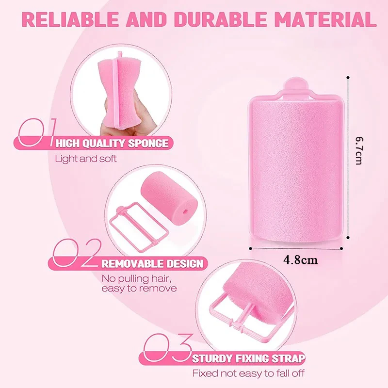 Factory Direct Sale 4.8cm Diameter Soft Foam Hair Rollers Sleeping Sponge Hair Rollers No Heat Hair Curler Roller