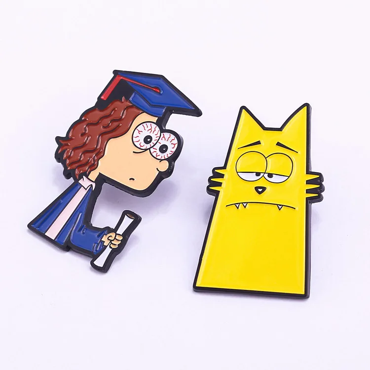 Мягкий эмалированный металлический мультяшный значок из цинкового сплава Jiabo на