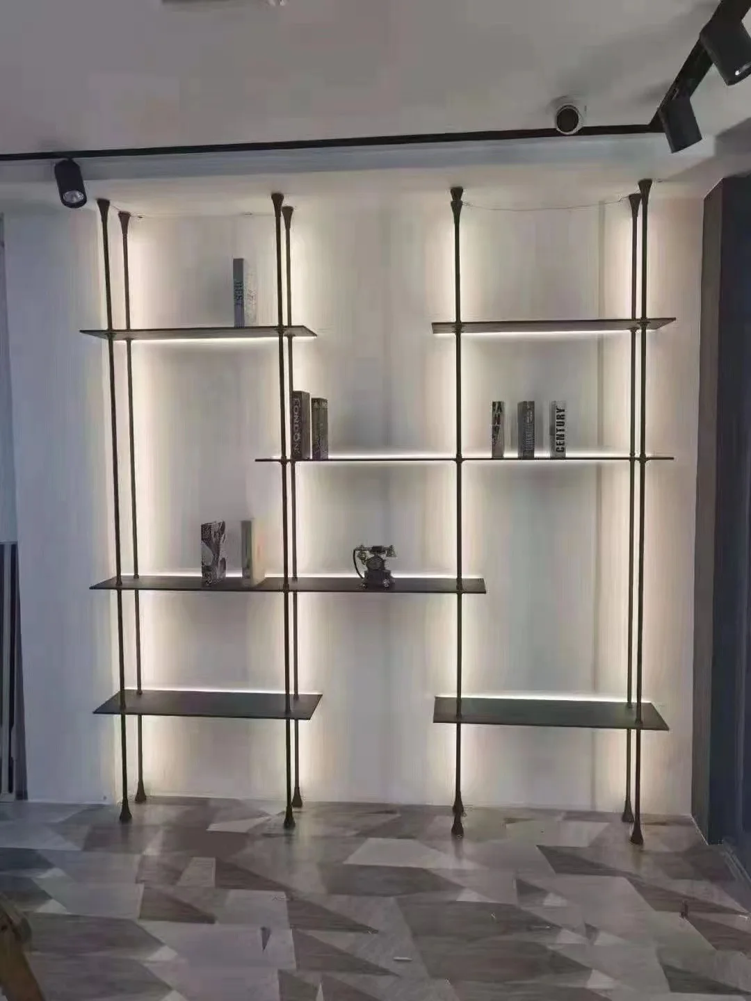 Indesign Metal Book Rack Custom Bookcases Wine Glasses Metal Design Display Wall-hanging Rack ...
