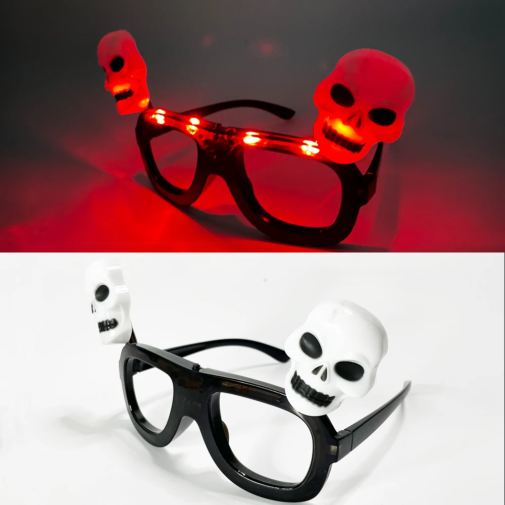 Сувениры для Хэллоуина, вечеринки, светодиодные очки с черепом