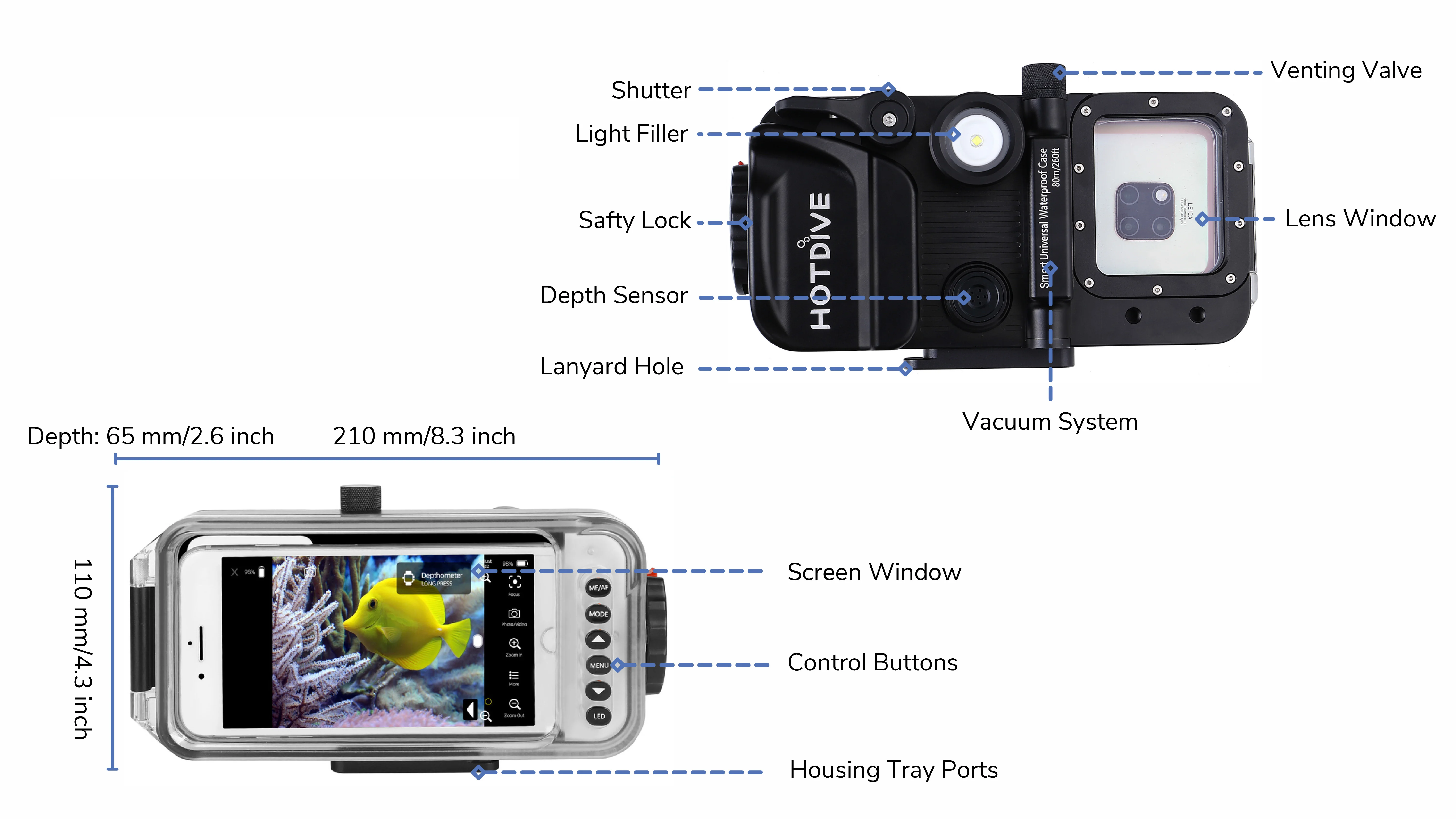 Hotdive H2 Phone Case - Waterproof Smart Case for Diving Hotdive H2 Phone Case - Waterproof Smart Case for Diving