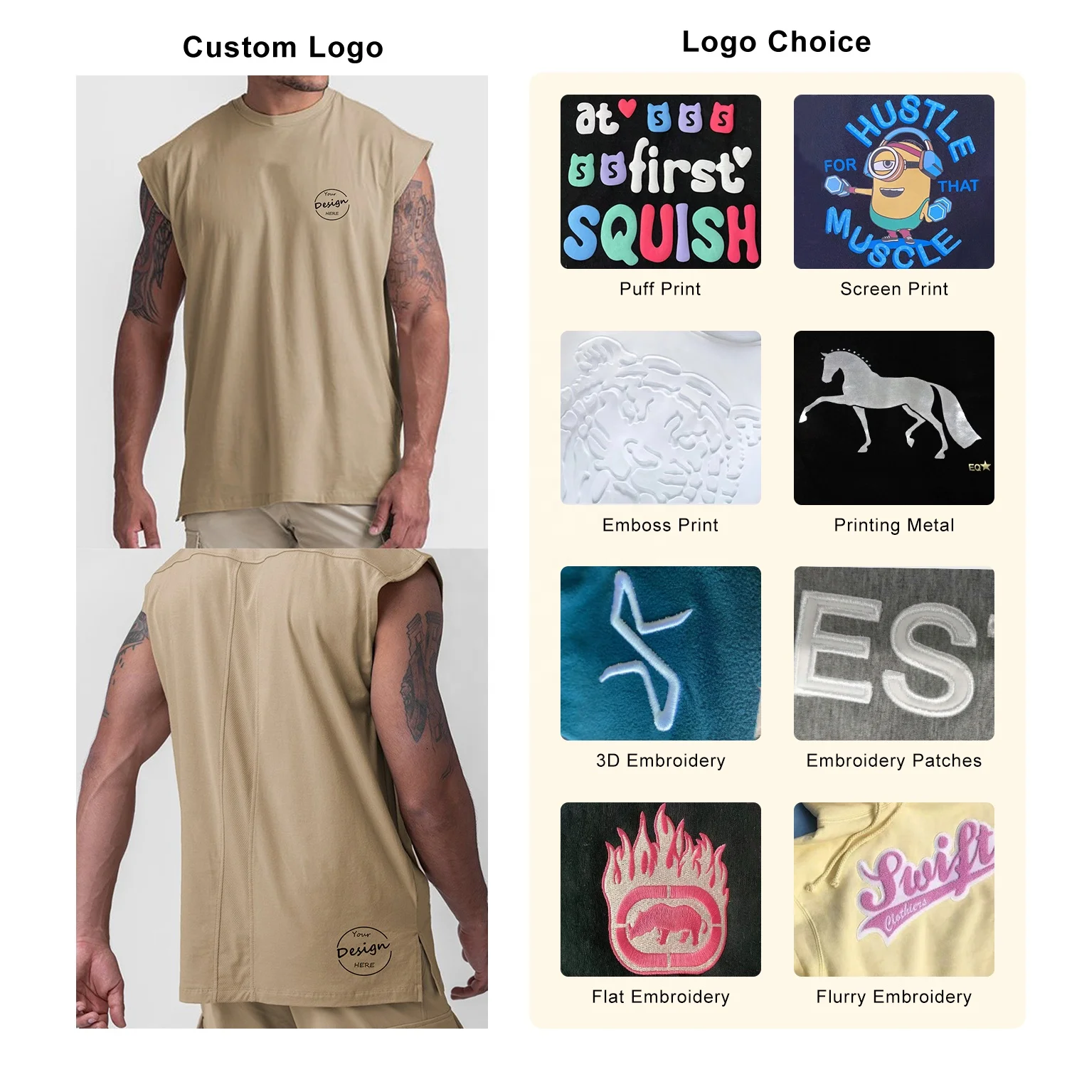 JL0620A High Quality Cotton Mens Tank Top Undershirt Screen Print Men Sleeveless T-Shirt Oversized Tank Tops