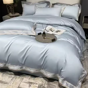 Luxury Tencel Lyocell Bedding Set Ultra-smooth Material Duvet Cover with Pillowcase Woven Technique