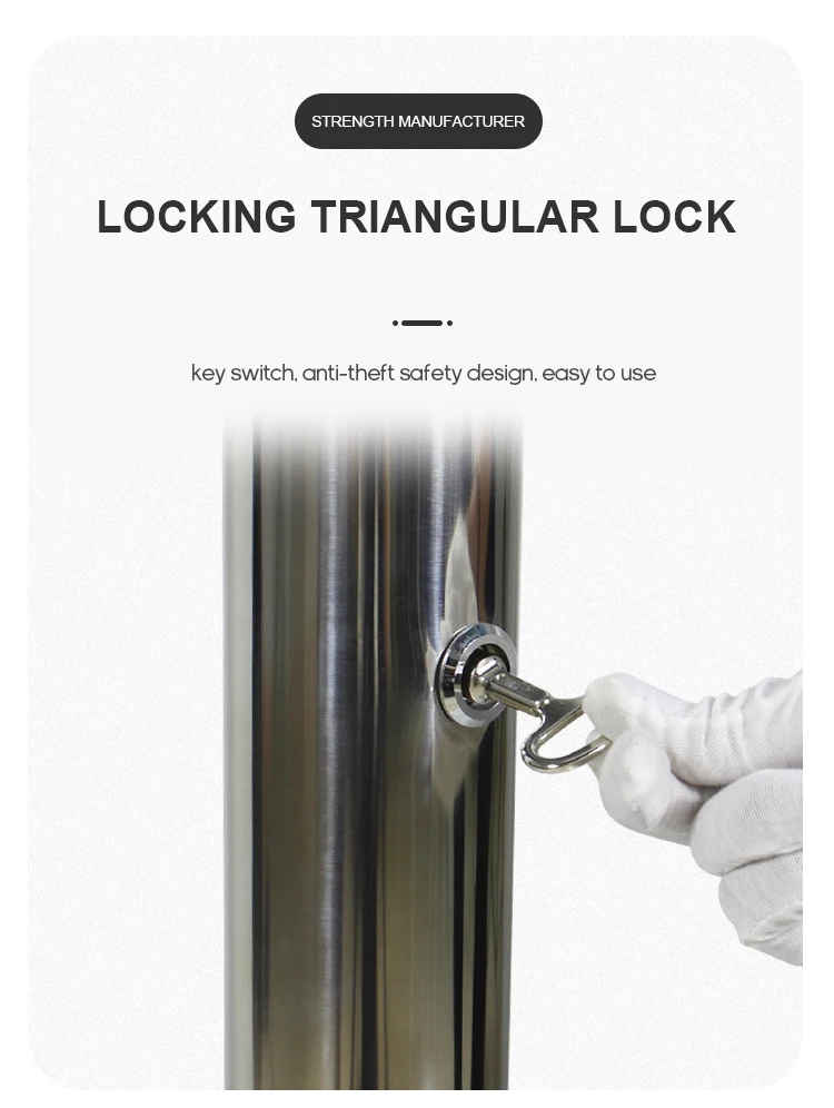 Hot Sale Wholesale 304 SUS Standing Ashtray New Ashtray Design with Lock for Indoor and Outdoor