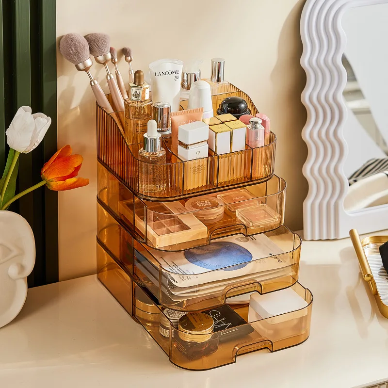Choice Fun Cosmetic Beauty Make up Organizer Multi-Function Bathroom Makeup Organizer Storage Case for Vanity With Drawers