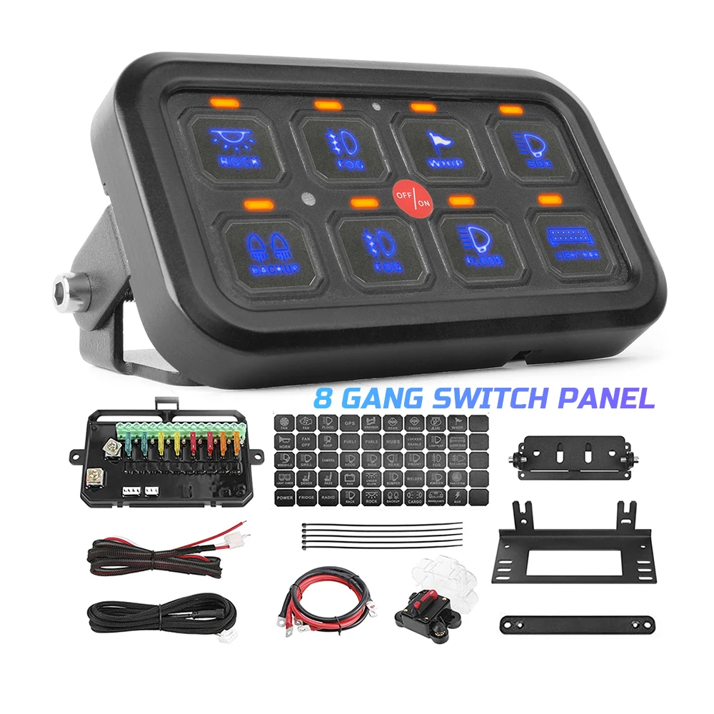 Source Marine Boat SUV Car Universal Automotive Off Road Lights 4x4 12V 24V  Gang LED Switch Panel With Circuit Control Box For Truck on