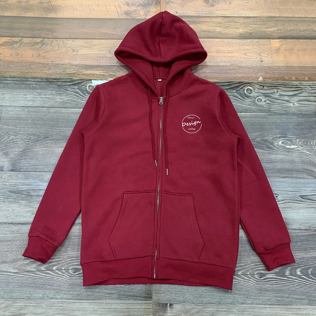 JL125D All Over Print Hoodie Cotton Zip up Hoodie Zipper Heavyweight Fleece Hoodie Men