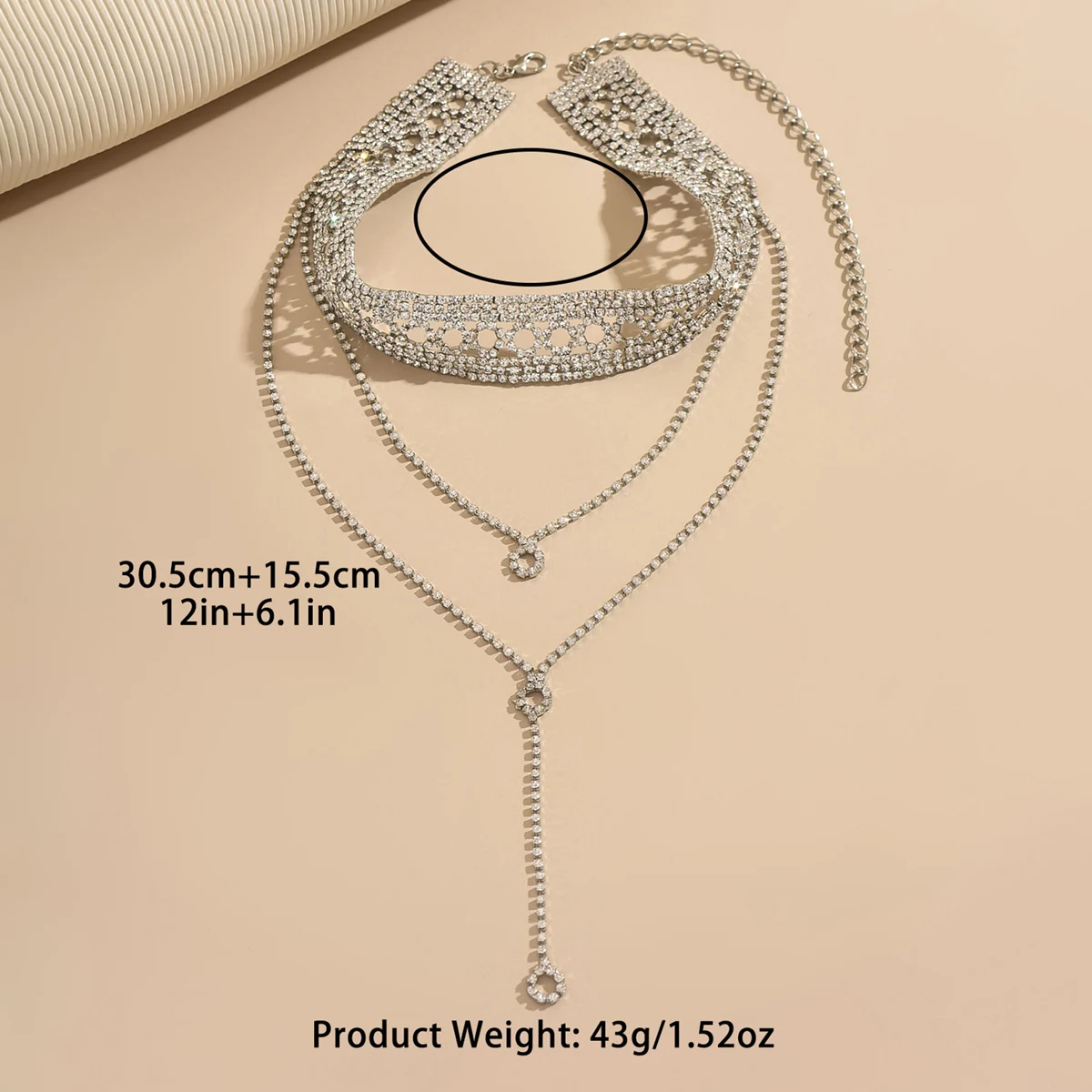 Women's Multi-Layered Sparkling Chain Necklace