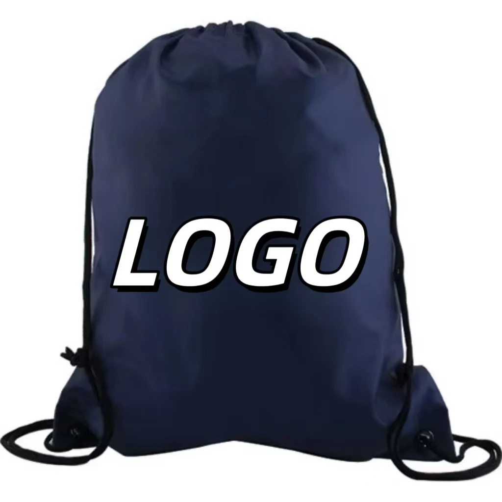 High Quality Polyester Draw String Custom Recycled Sports Backpack Gym Bag Waterproof  Logo Promotional Fitness Drawstring Bags