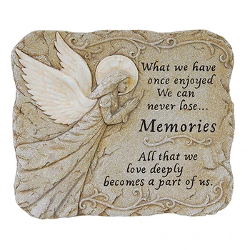 Resin Angel Memorial Plaque Stepping Stone Resin Stone Garden Products for Sympathy Gifts & Memorial Ornaments