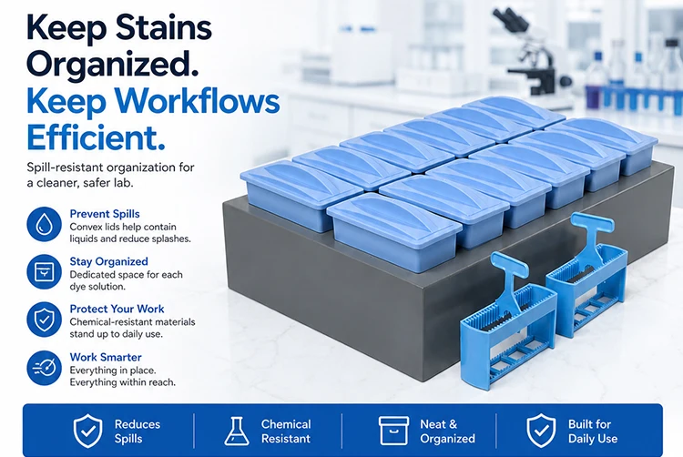 plastic staining jar and rack 