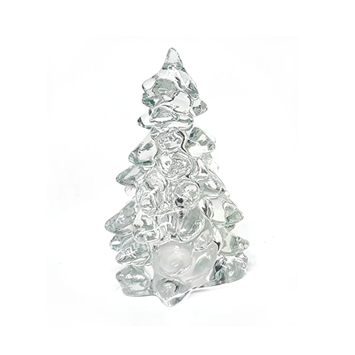 Home decoration mini crystal clear glass trees figurine christmas decoration tree for sale manufacture