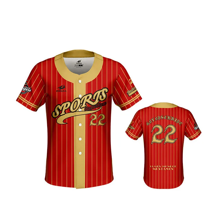 Wholesale 4XL sublimated red white button jersey baseball suit jersey From  m.
