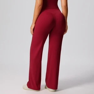 Oem Wholesale Plus Size High Waisted Workout Fitness Straight Wide Leg Yoga Pant Extended Flare Yoga Women's Leggings