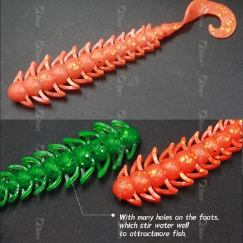 Manufacturer 6g 110mm Threaded Worm Bait Soft Roll Tail Bass Fishing Bait Worm Lures – Soft Lure – view 4