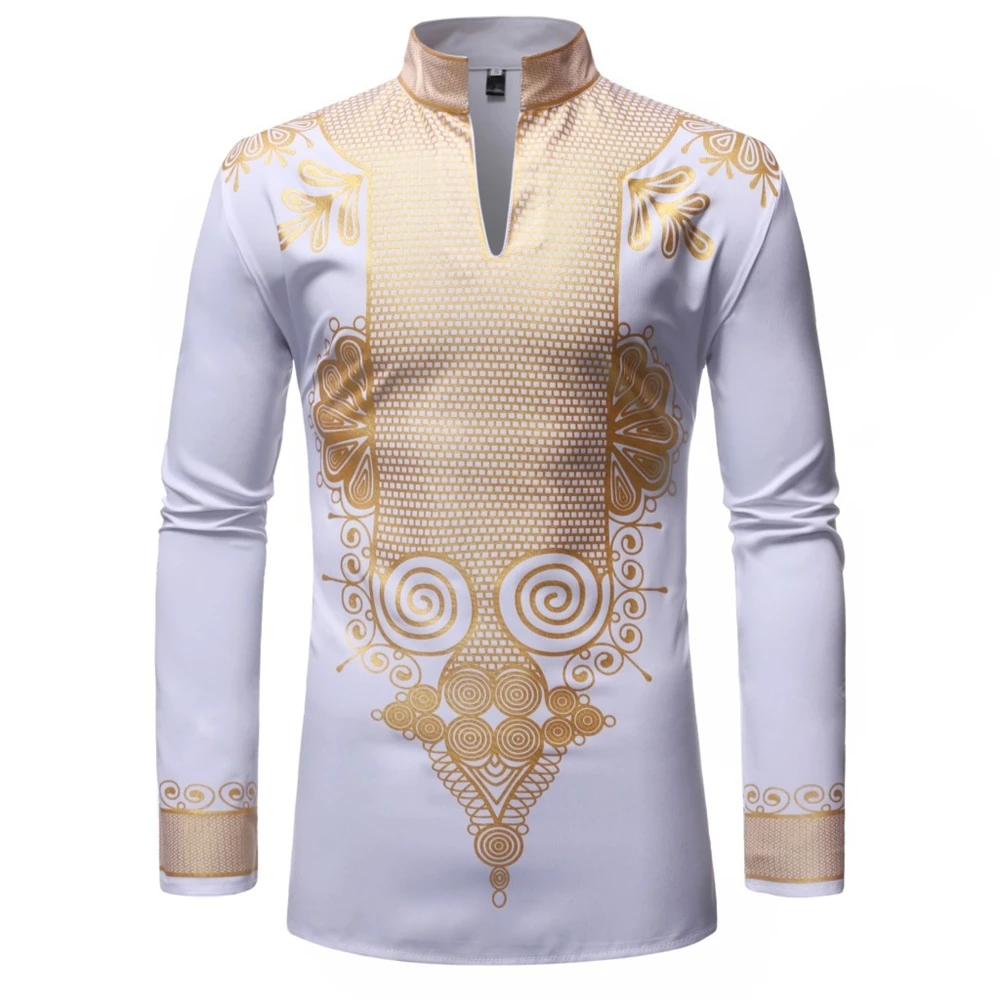 Didmeninė prekyba aukštos kokybės „Habit Homme Africain Dashiki“ afrikietiškais marškinėliais, vyrams – 776_voghion.com