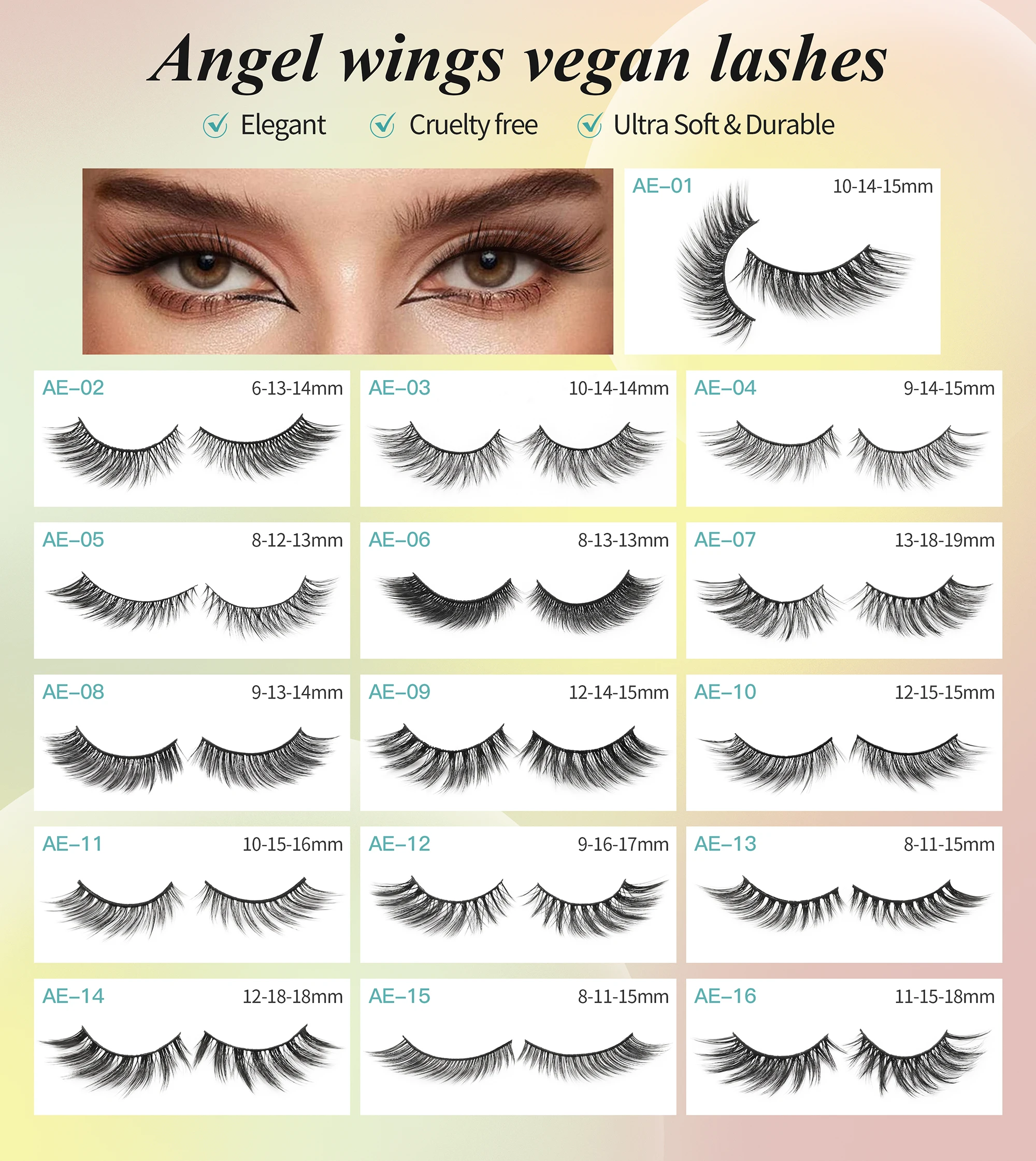 2023 New Design Foxy Winged Cat Eye Lashes Angel Wing Natural Silk Lash ...