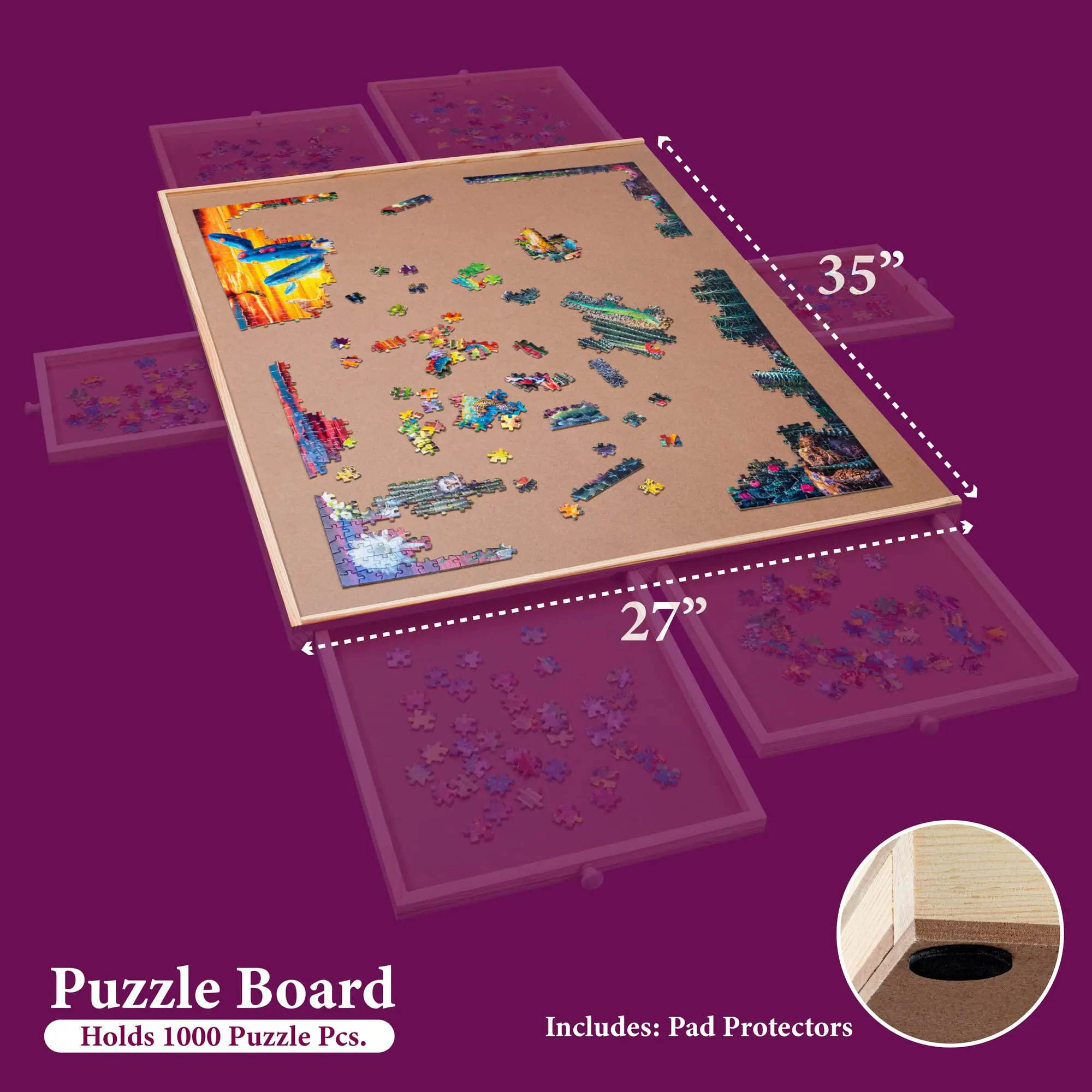 YISHAN 1000ピース 木製ジグソーパズル　ボードテーブル　パズルテーブル Amazon.co.jp: YISHAN 1000ピース 木製ジグソーパズルボード