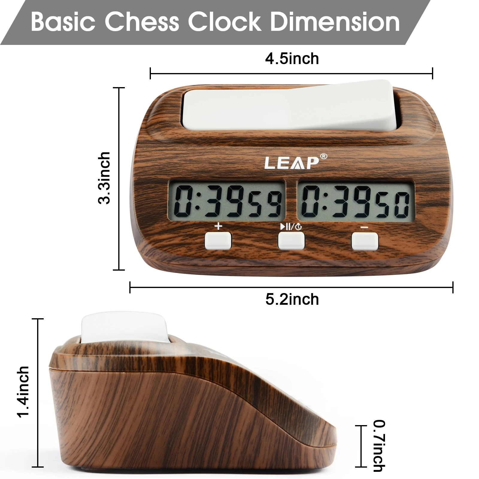 Digital Chess Clock Chess Timer for Professional for Play for Time Control  for Fischer Clock for Scrabble, Competitive B